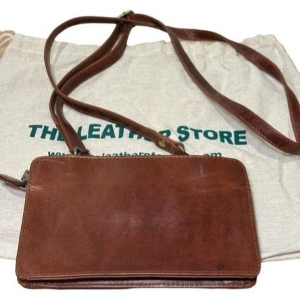 The Leather Store Eden Handmade Smartphone Crossbody Bag Shoulder Sling Purse - Picture 9 of 16